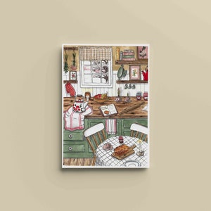 Poster spuntino invernale - A4, A5, A6 - Decorazione per la casa - Stampa di illustrazioni ad acquerello - Acquerello originale