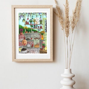 Affiche Serre de Printemps A4, A5, A6 Décoration maison Impression illustration Aquarelle Aquarelle Originale image 5