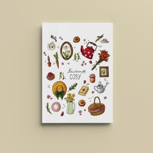 Gemütliches Frühlingsposter - A4, A5, A6 - Home Decor - Aquarell Illustration Print