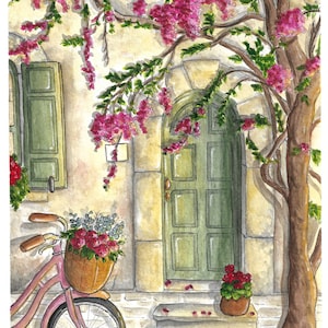 Affiche Maison de printemps A4, A5, A6 Décoration maison Impression illustration Aquarelle Aquarelle Originale image 6