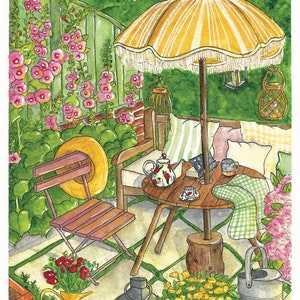 Summer garden poster A4, A5, A6 Home decor Watercolor illustration print Original watercolor image 6