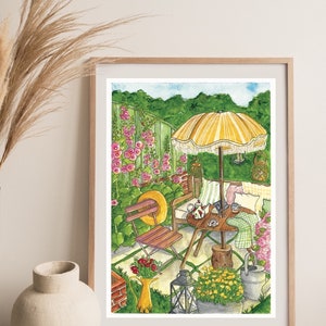 Summer garden poster A4, A5, A6 Home decor Watercolor illustration print Original watercolor image 5