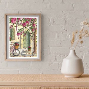 Affiche Maison de printemps A4, A5, A6 Décoration maison Impression illustration Aquarelle Aquarelle Originale image 4