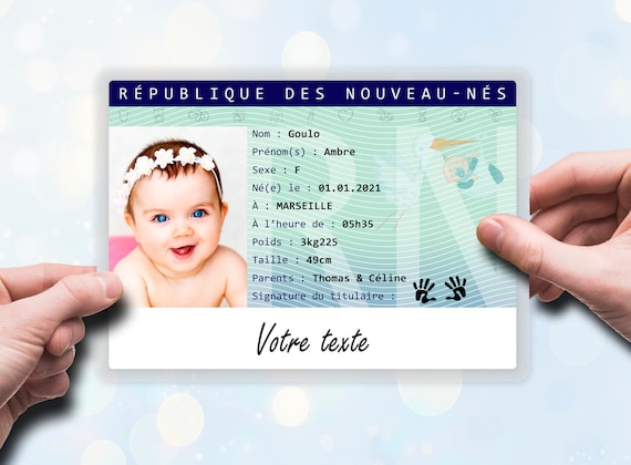 Faire-Part de Naissance carte d'identité baby shower - Etsy France