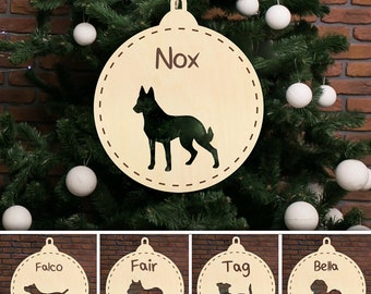 Boule de noël personnalisée chien malinois, berger allemand etc... décoration de noël