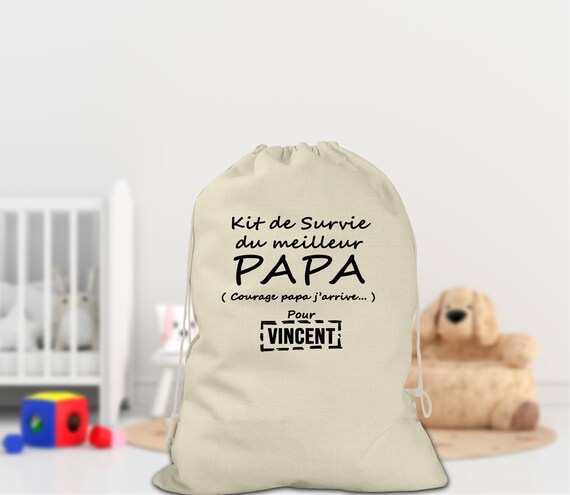 Pochon Kit de survie personnalisé pour jeune papa ou futur papa, pochette  boîte à papa baby shower -  France