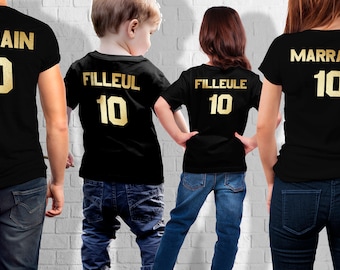 T shirt personnalisé famille cadeau annonce marraine parrain - Etsy France
