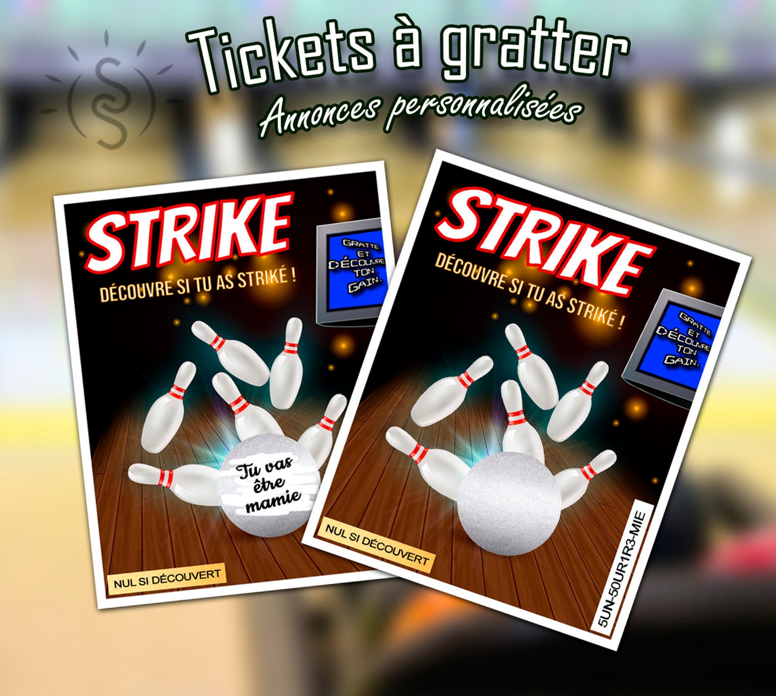 Ticket Scratch Card Game Strike Bowling Baby Shower Etsy