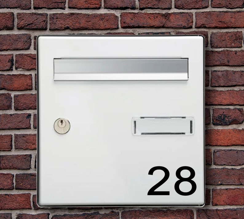 Number for customizable mailbox Adhesive Sticker Noir