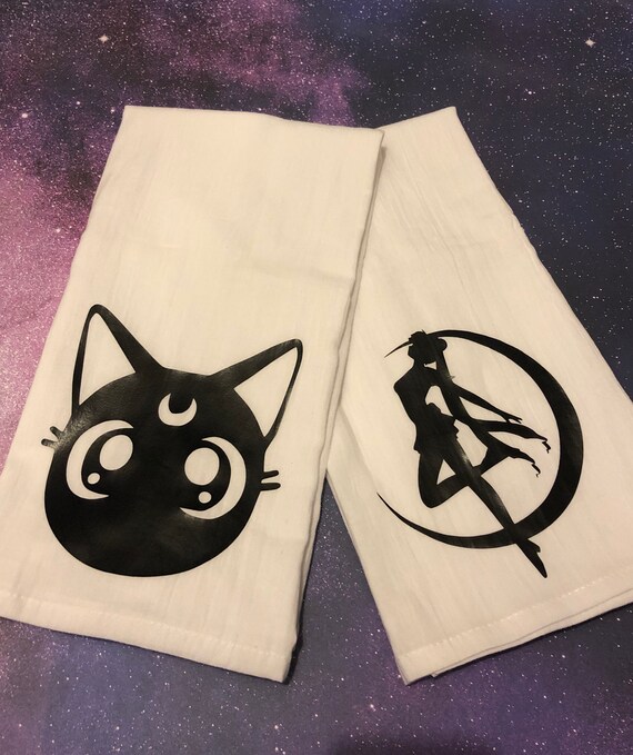 Sailor Moon Kitchen Towel Set Sailor Moon Gift Luna Gift Etsy