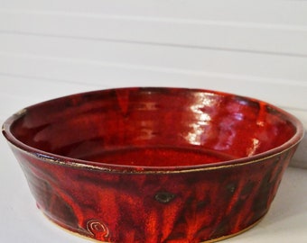 Red stoneware dish/bowl