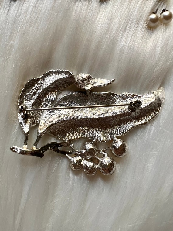 Vintage silver and pearl brooch with pearl earrin… - image 3