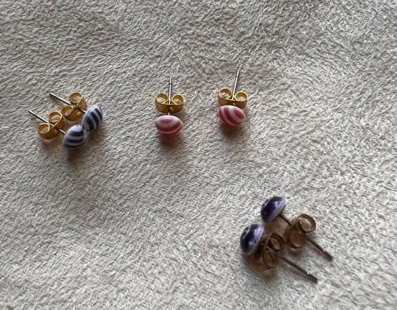 Set of 3 pairs of vintage stud earrings - image 2