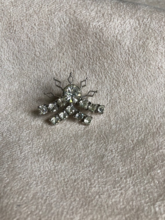 Unique vintage brooch with rhinestones - image 2