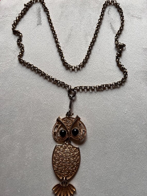 Vintage 1974 Sarah Coventry “Night Owl” pendant necklace
