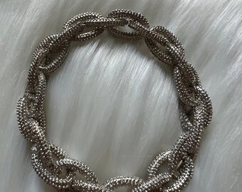 silver tone link chain bracelet