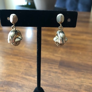 Vintage Art Deco gold screw back earrings