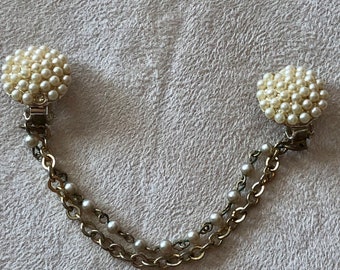 Vintage pearl sweater clip