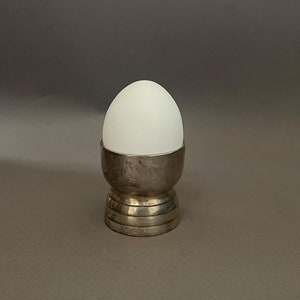 Vintage LUC LANEL Ondulations Diabolo Silver Eggcup for Christofle - Vintage Art Deco Collectible From France.