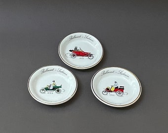 BILLECART-SALMON Champagne Vintage Coaster, Snack Dish or Vide Poche. 1901 and 1913 Red or Green Car Models.
