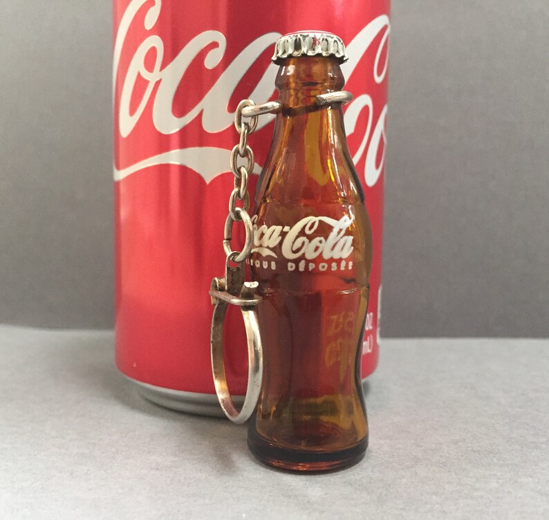 Rare Coca Cola Glass Bottle Keychain from France. 1960s Etsy