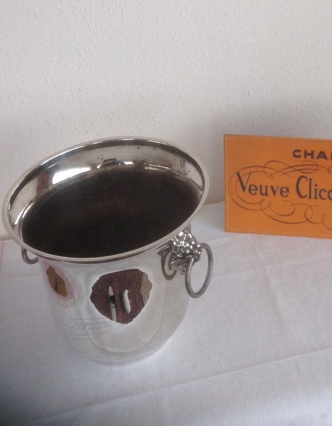 Seau à Champagne Veuve Clicquot Vintage – Métal Argenté ARGIT France (rare)
