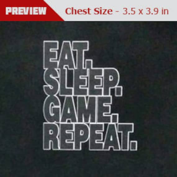 Sleep Game Eat Repeat Left Chest front image screen-printed Hoodie