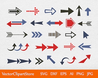 Arrow svg/ Arrow Cut File/ Flat Icons Vector Arrow/ SVG/ Png/ JPG/ DXF/ Vector Arrows/ Infographic Arrows Svg