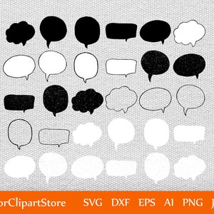 BUBBLES SVG. Gedankenblase, Chat-Blase, Wolke, Rechteck, ovale ClipArt, Clipart, Svg-Dateien, Png, Eps, Dxf, Silhouette, Cricut, geschnitten Datei