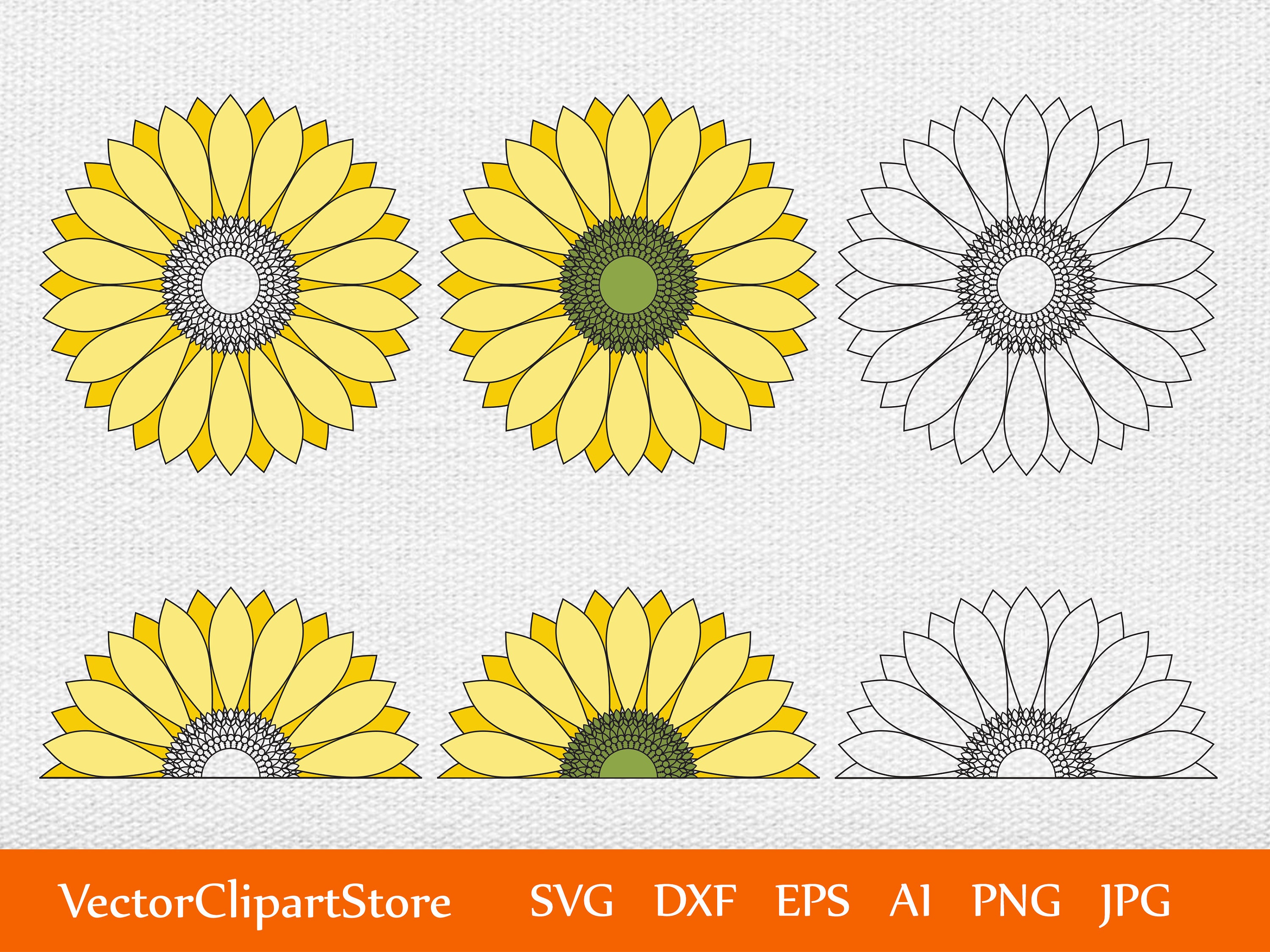 mandala sunflower half sunflower svg monogram svg digital.