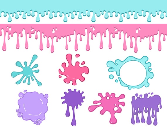 Slime Splats Cliparts, Slime SVG, Png, Paint Splatter Svg, Splatter Svg