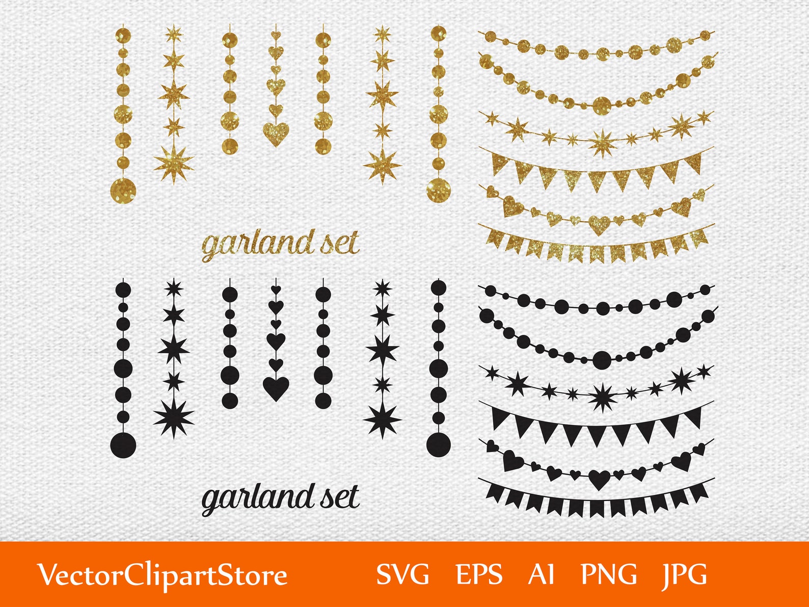 Garland Banner Lights SVG/ Party Garland SVG File/ Party Etsy