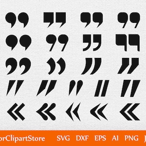 Zitatmarken SVG, Zitatmarken SVG, Guillemets SVG, Punktion Clip Art, Quotes Png, druckbare Cricut SVG, Sofortiger Download