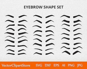 eyebrow stencil svg etsy