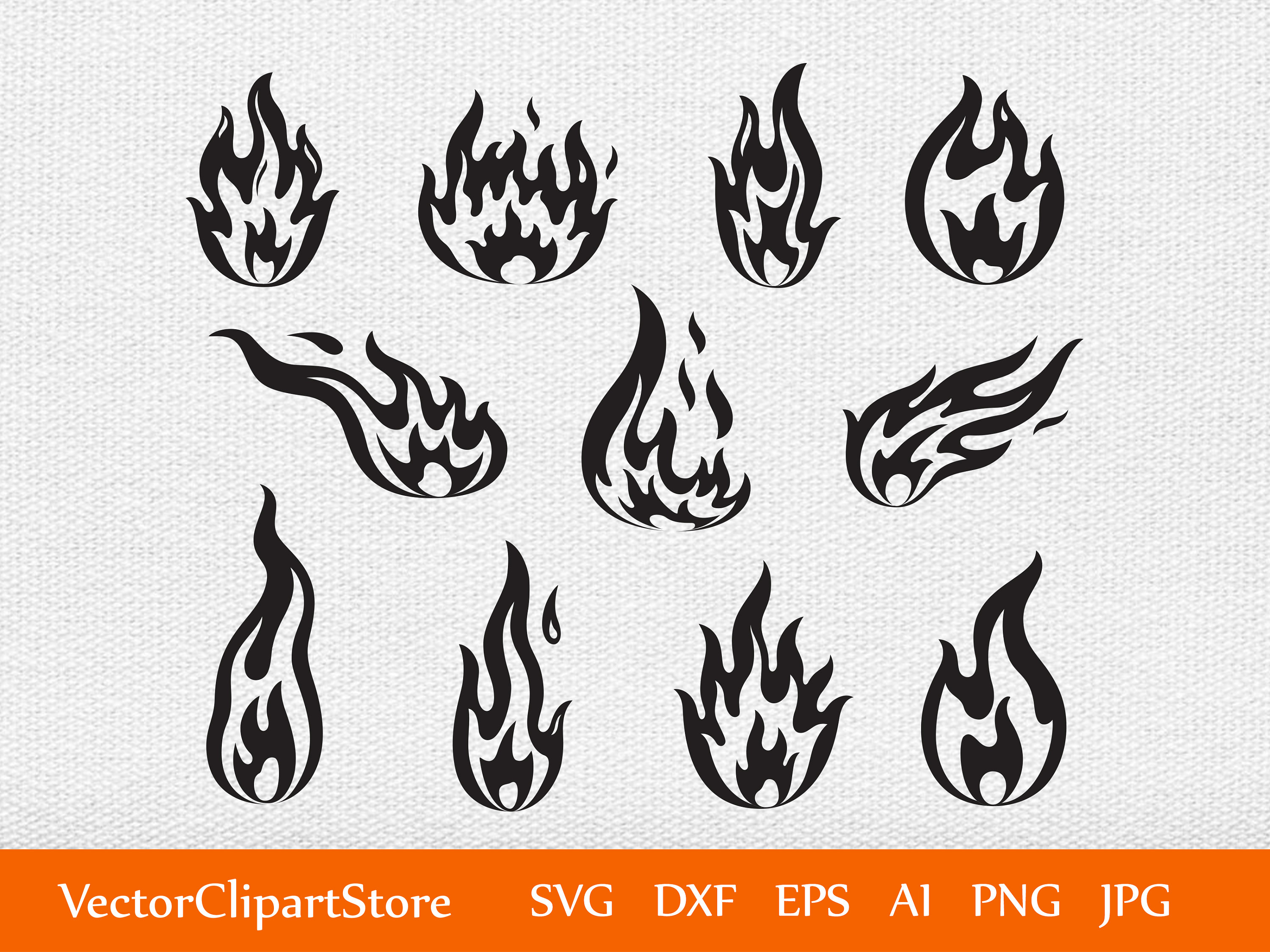 Paquete fuego Svg / Fuego Negro Clipart / Vector de Fuego / - Etsy España
