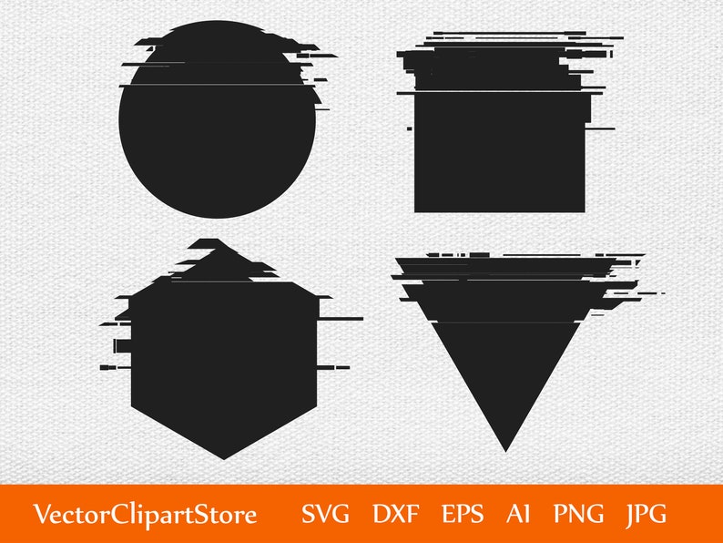 Glitch Frames SVG / Vector Glitch Shapes / SVG / Png / Jpg / Etsy