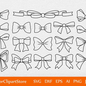 Bow SVG Bundle, Papillon, Nastro, File digitali Cricut, Download istantaneo