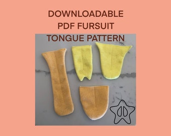 FURSUIT TONGUE PATTERN , 9 Designs, * Digital pattern and tutorial*