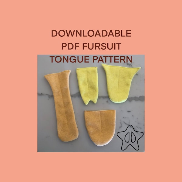 FURSUIT TONGUE PATTERN , 9 Designs, * Digital pattern and tutorial*