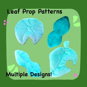 Pode incluir: Quatro padrões de folhas diferentes para fazer peluches. Os padrões incluem uma folha grande, uma folha pequena, uma folha longa e uma folha com a forma do logotipo do Animal Crossing. Os padrões são impressos em um fundo verde com o texto "Leaf Prop Patterns" e "Multiple Designs!"