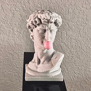 Michelangelo's David Bust with Gum  |  David with gum | Pop Art