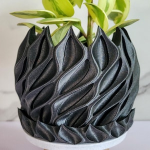 Doniczka wulkaniczna z drenażem: Ekologiczna dekoracja, gotycka doniczka z pasującą podstawką, 4 6 8 cali