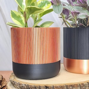 Modern DuoTerra Wood Planter | Original Design & Eco-friendly | Mix Or Match Colors | Planter with hidden Drip Tray | 4 6 8 inch