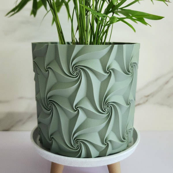 Indoor Planter Pot with drainage "Swirl Pot"