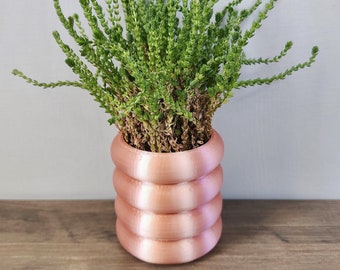 Rose Gold Bubble Ring Planter Pot With Optional Hidden Drip tray bottom