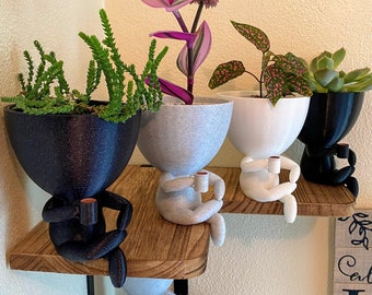 People Coffee Planter  | Relaxed Pose Drinking Coffee Succulent Planter | Coffee Lovers gift idea | Tea Lovers gift Idea