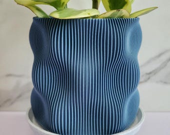 Bubbly Planter: Eco-Friendly Decor, Modern Plant Pot w/ Drainage & Matching Drip Tray For Houseplants, Small Large, 4 6 8 10 Inch