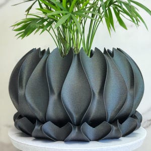 Abyssal Planter: Eco-Friendly Decor, Modern Plant Pot w/ Drainage & Matching Drip Tray For Houseplants, 3" 4" 5" 6" 7" 8"
