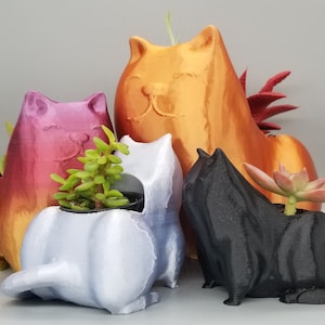 Happy Fat Cat Planter Pots