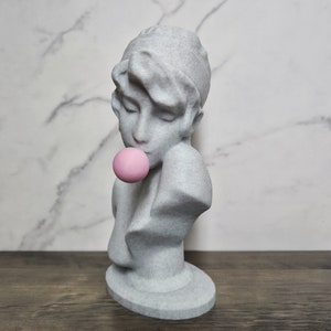 Sappho Greek Poet Bust with Gum | Pop Art Statue | Greek Bust